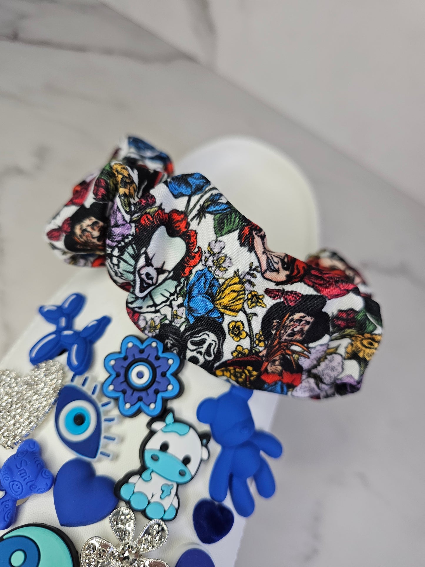 Horror themed shoe strap covers, croc scrunchies. COME AS A PAIR!