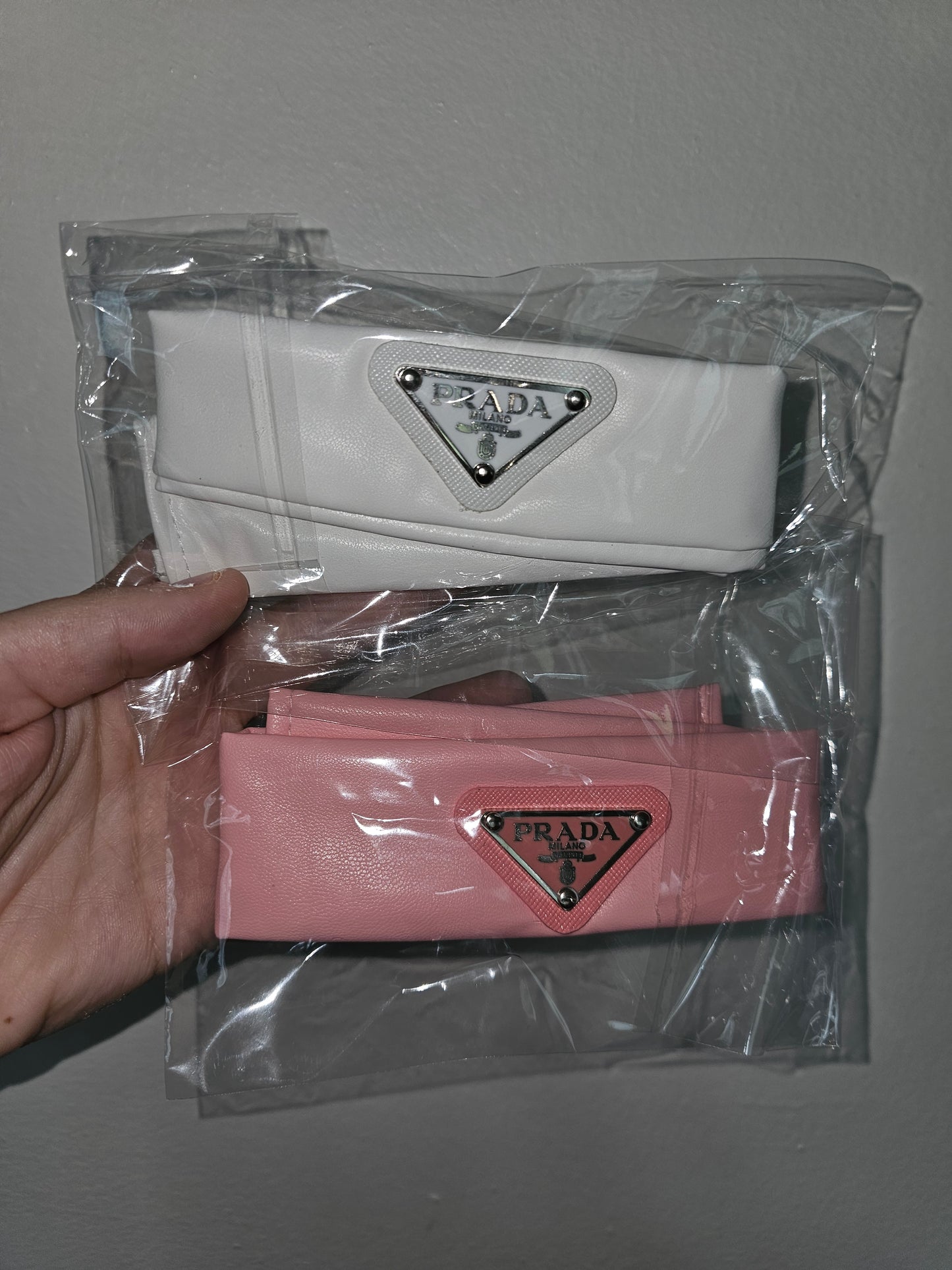 Leather prada strap covers. COME IN PAIRS.