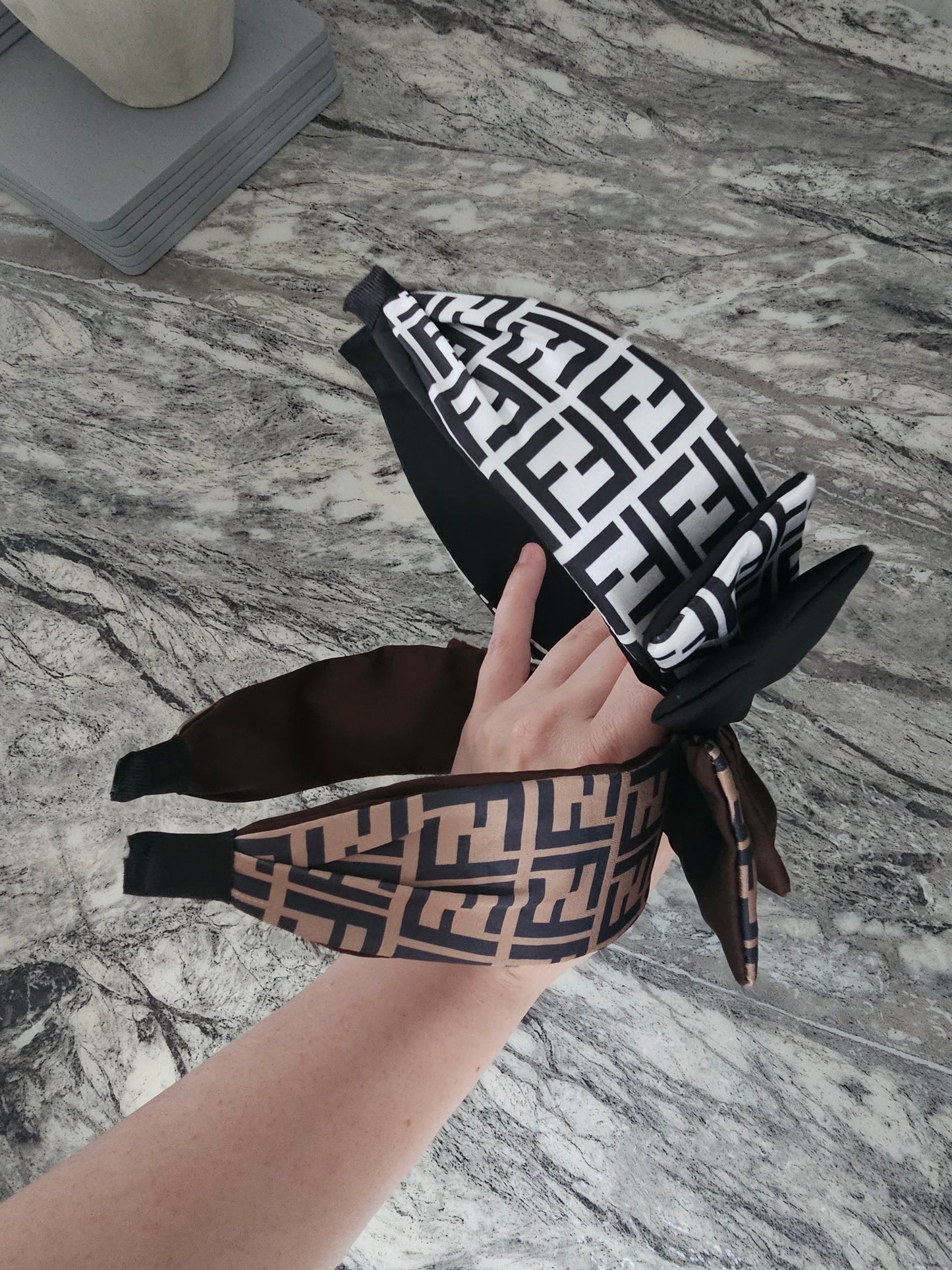 Fendi printed headband with bow