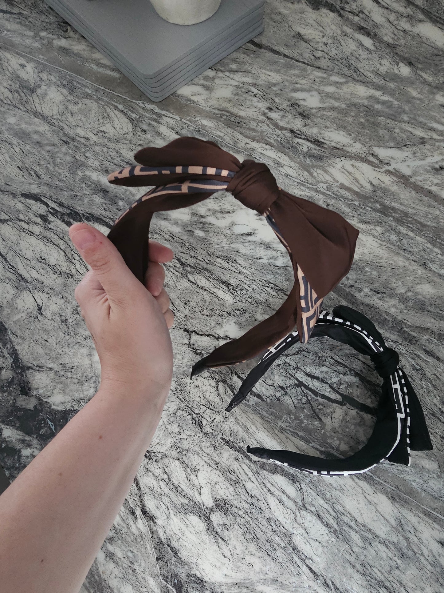 Fendi printed headband with bow