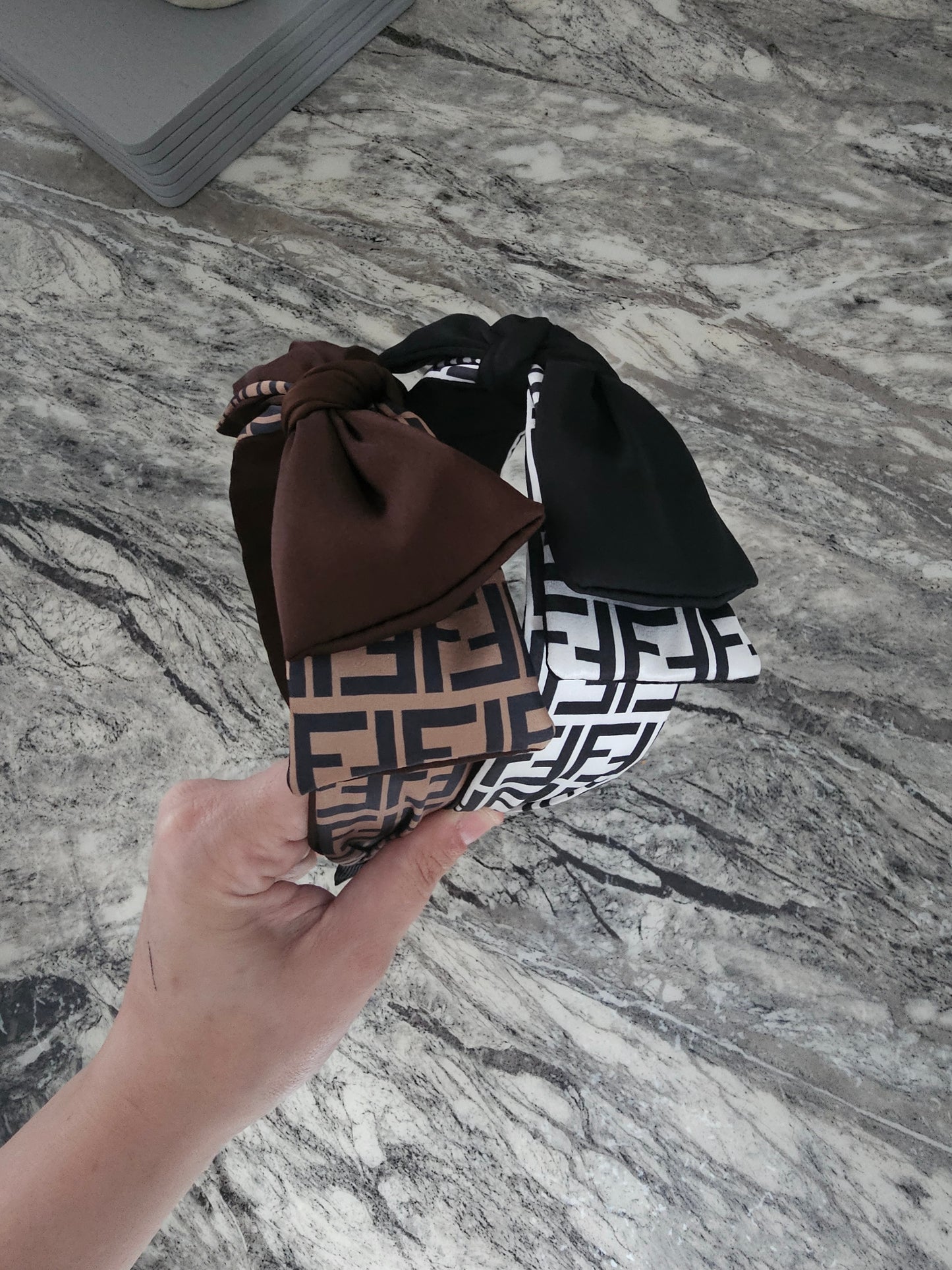 Fendi printed headband with bow