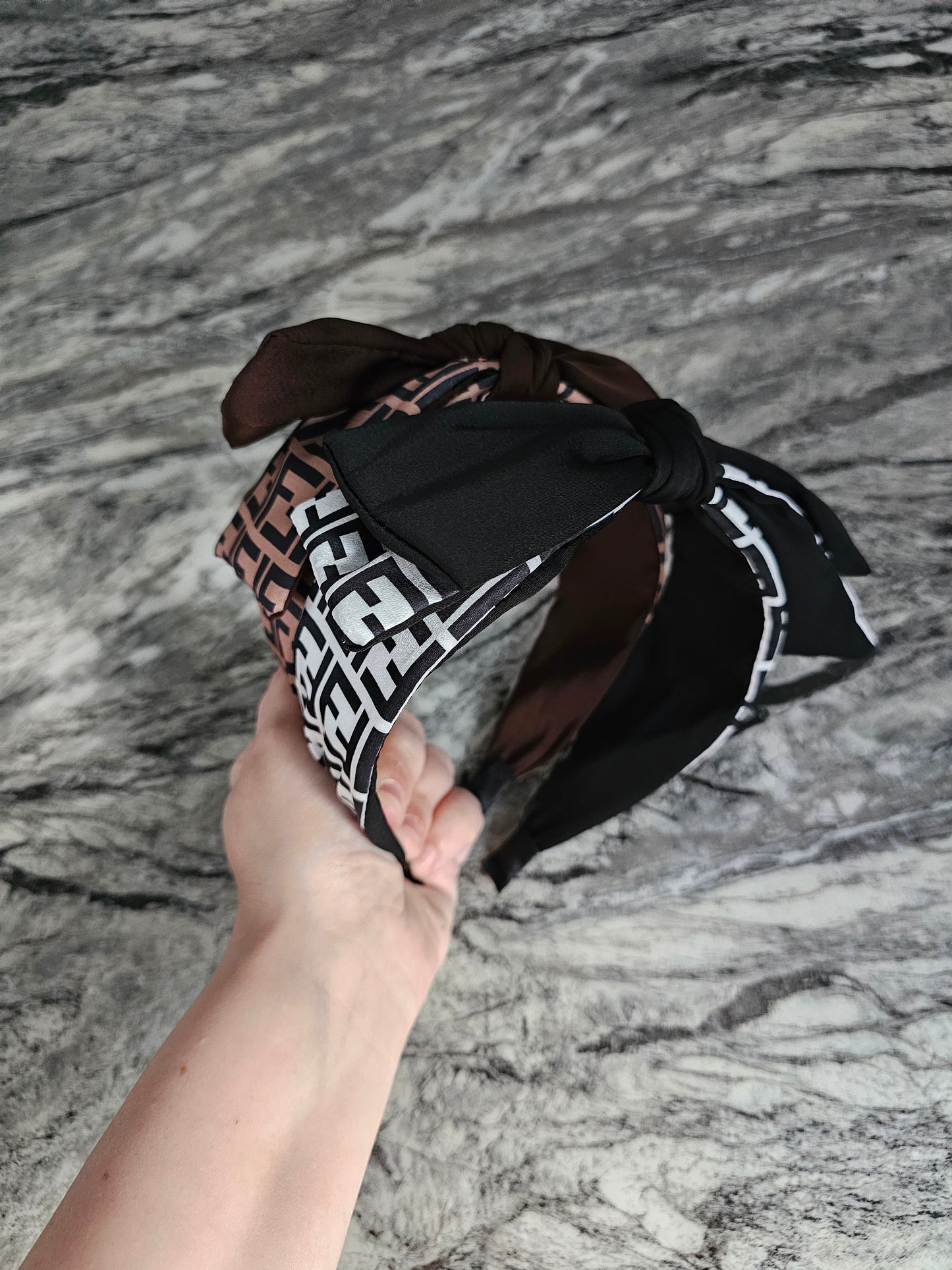 Fendi printed headband with bow