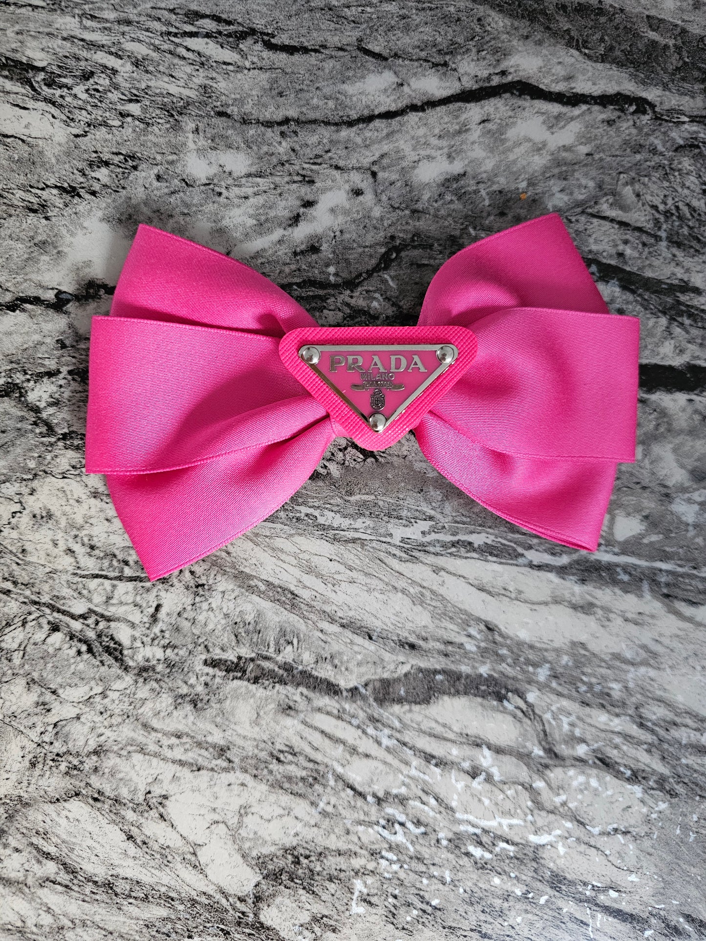 Large prada hair bow - BRIGHT PINK