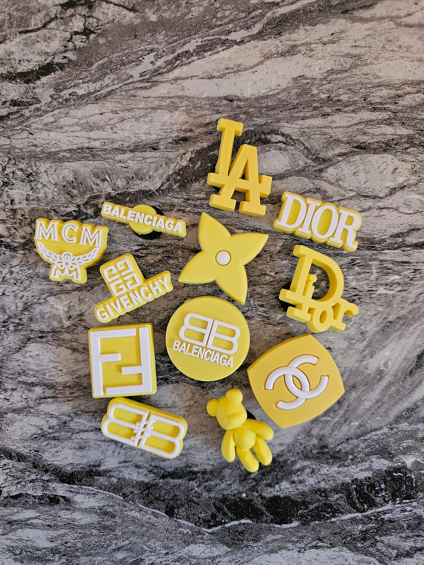 New in yellow fashion shoe charms
