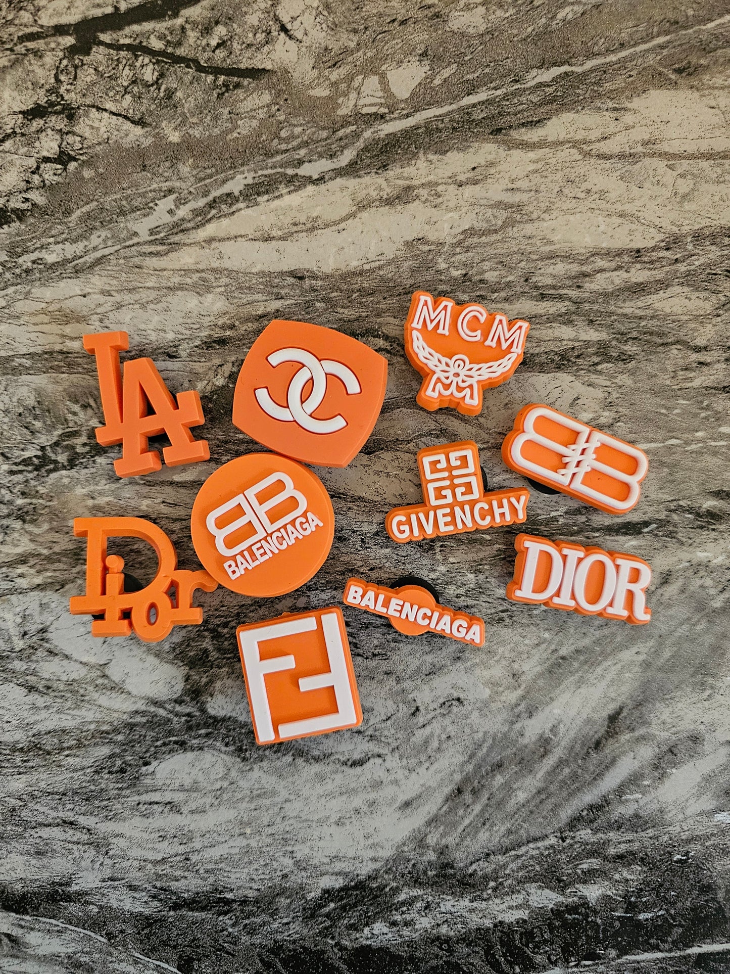New in orange fashion shoe charms