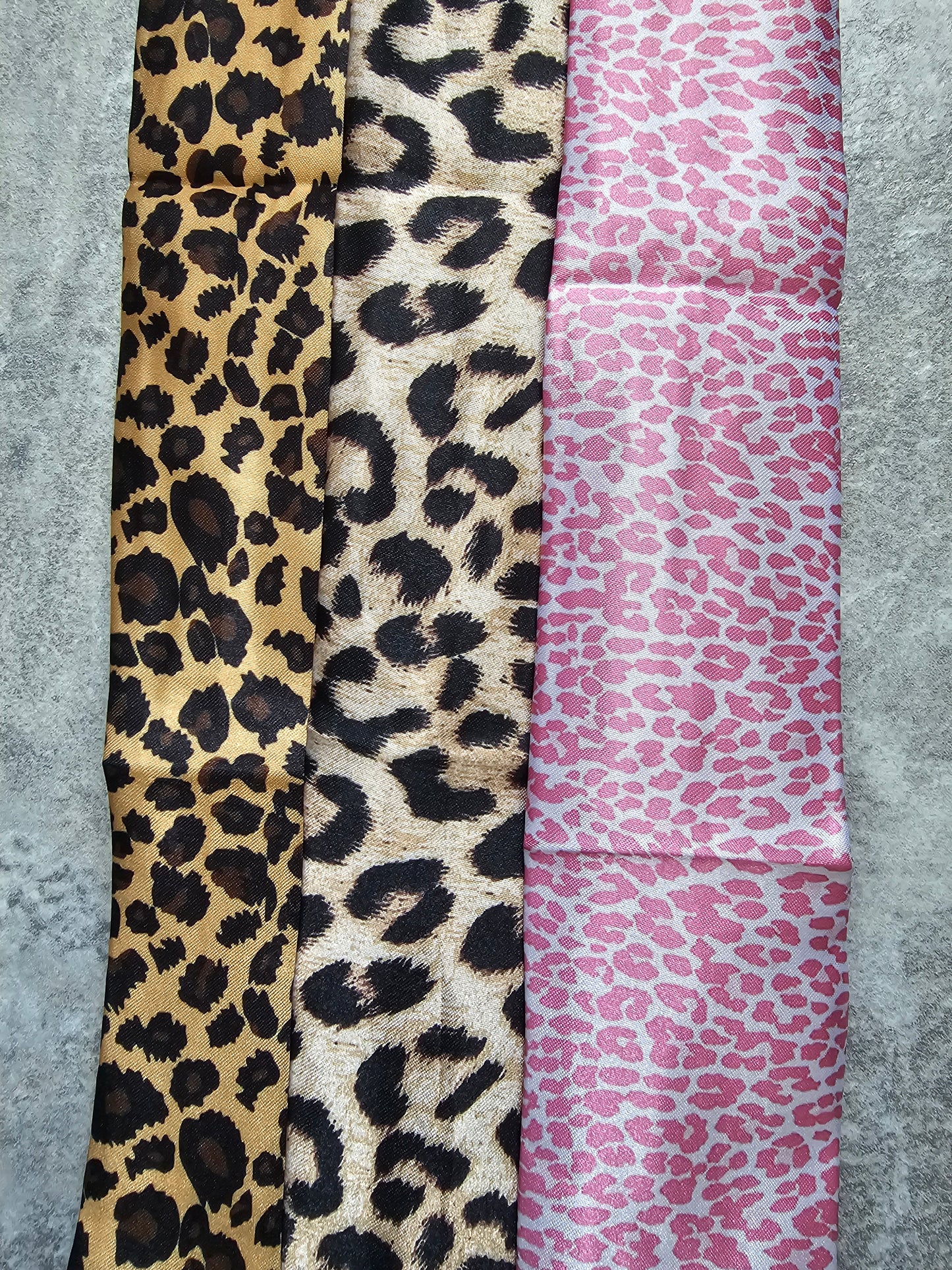Satin leopard print shoe strap covers, COME IN PAIRS.