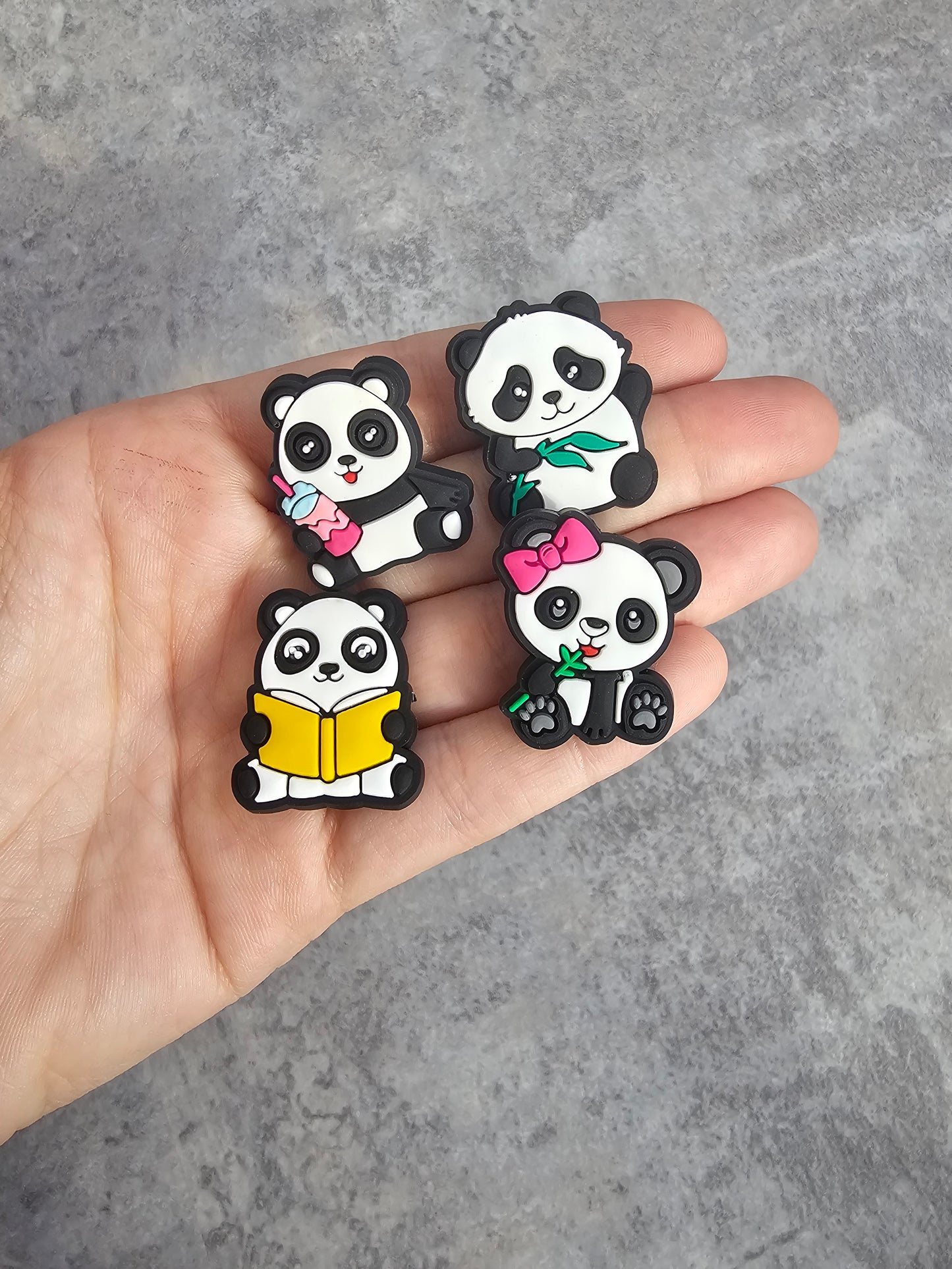Panda shoe charms