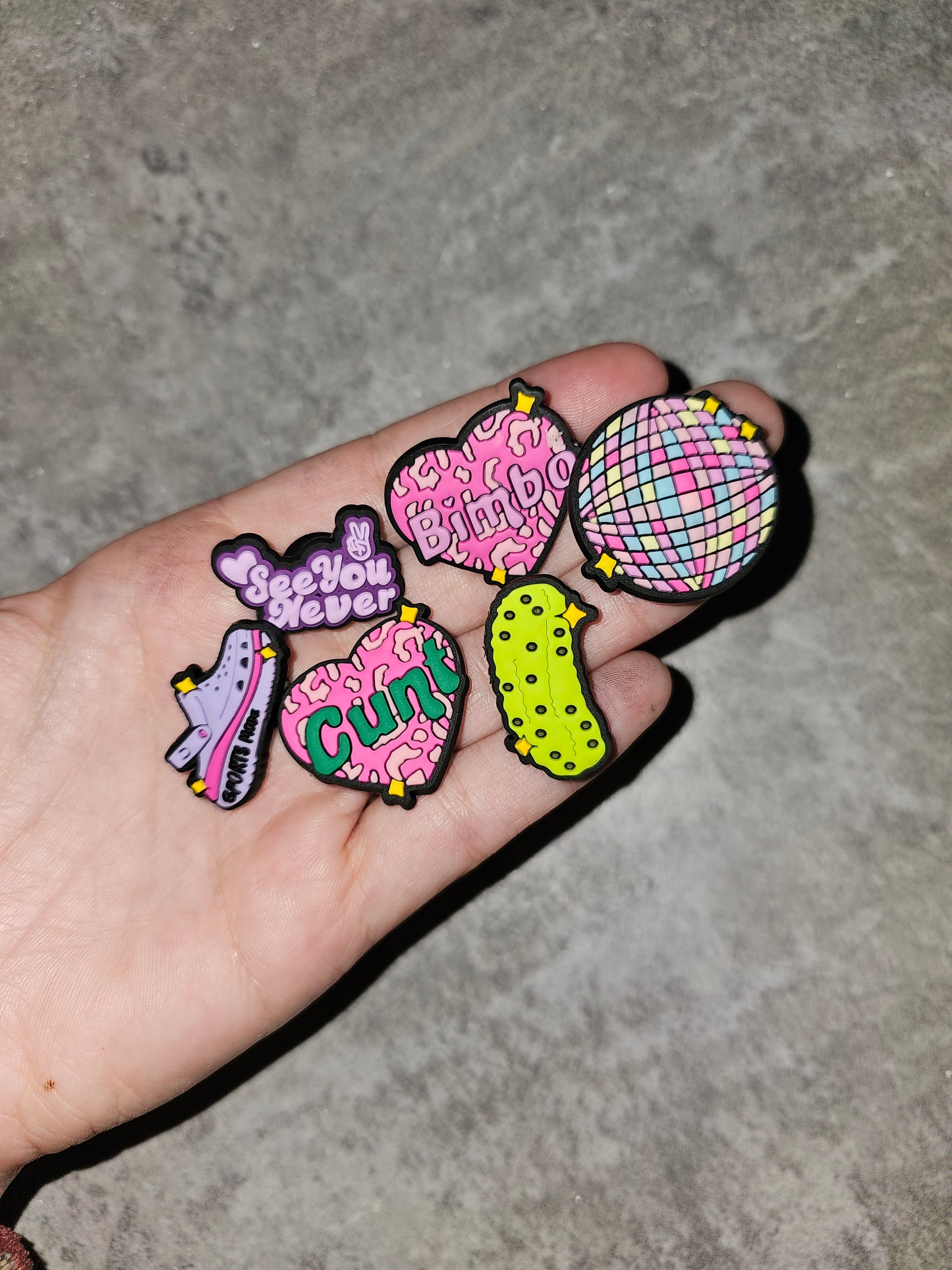 Retro funny shoe charms