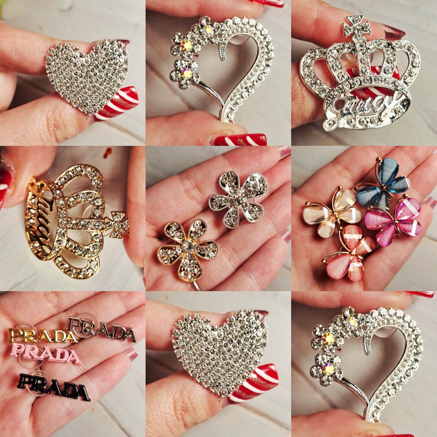 Metal bling shoe charms - new in