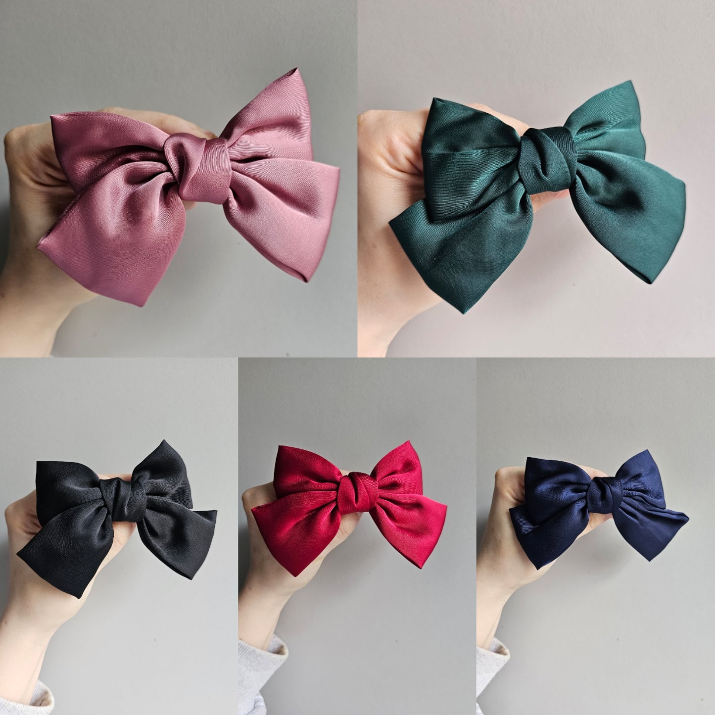 Small satin hair bows