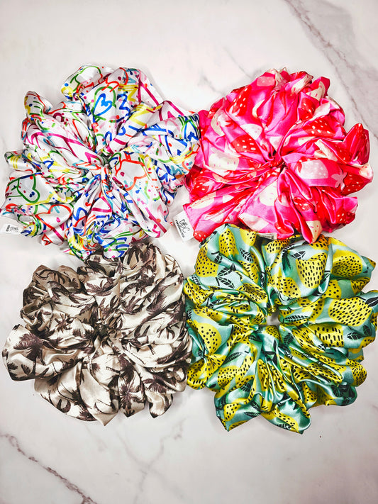 Jumbo satin hair scrunchies - Exclusive designs