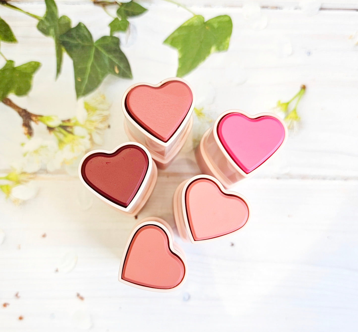 Heart shaped cream blush stick