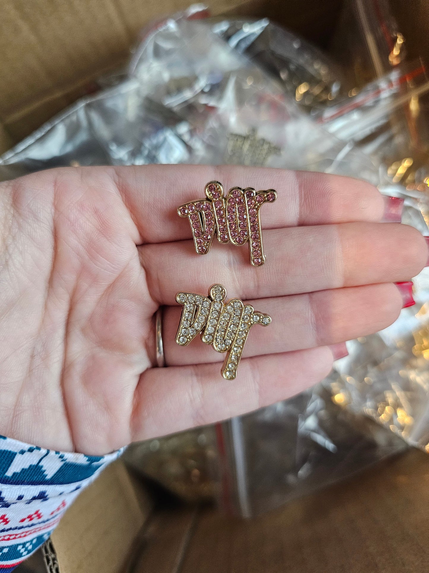 Dripping dior metal bling croc charms