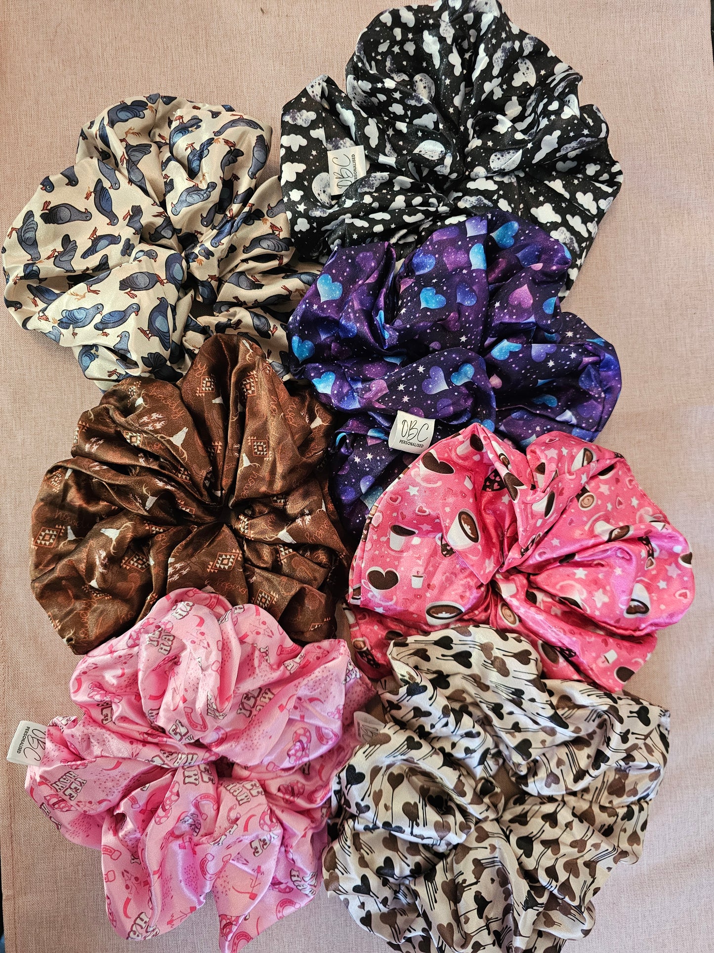 Country/western XL hair scrunchies!! Exclusive design