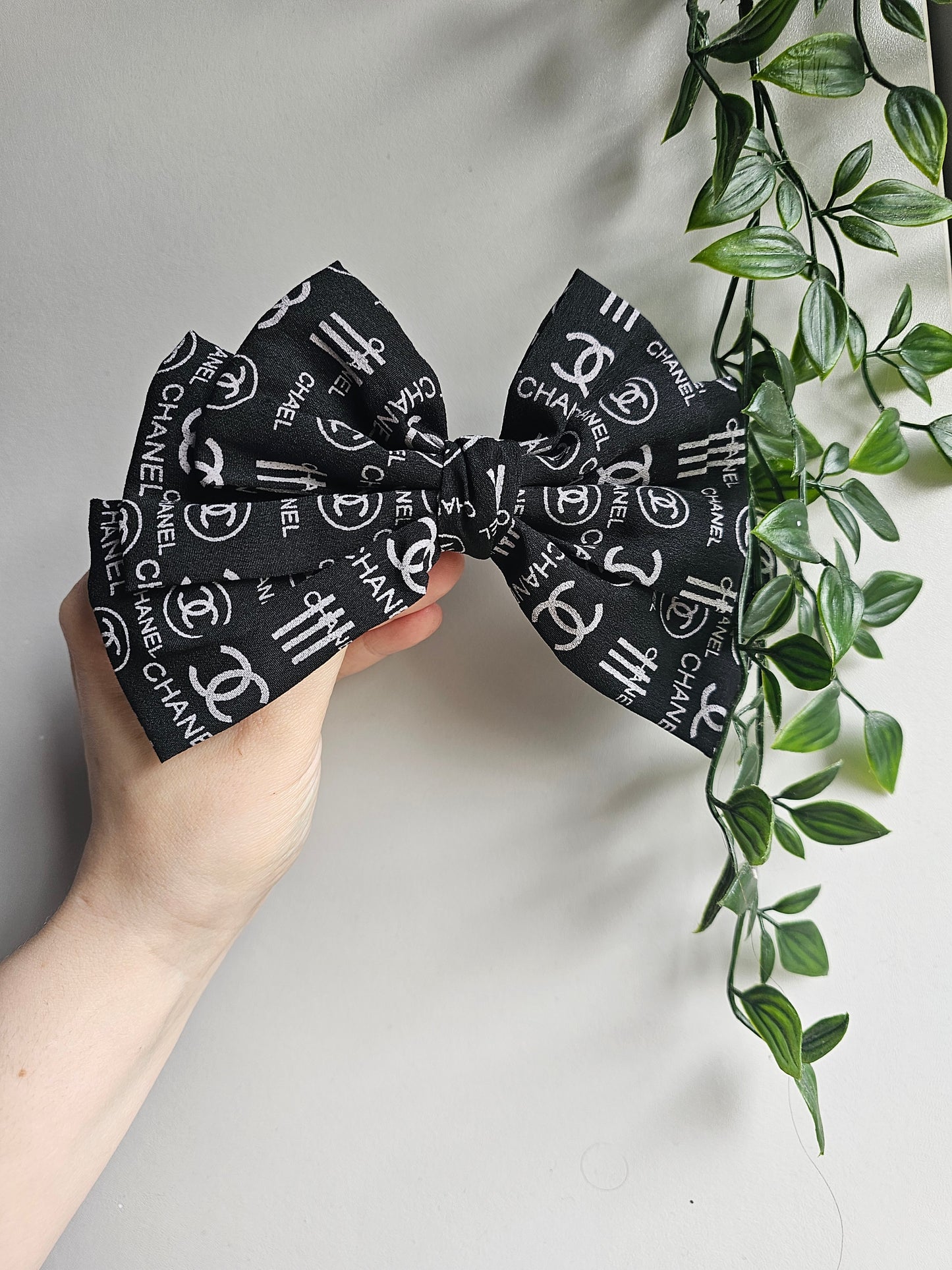 Chanel printed  hair bows
