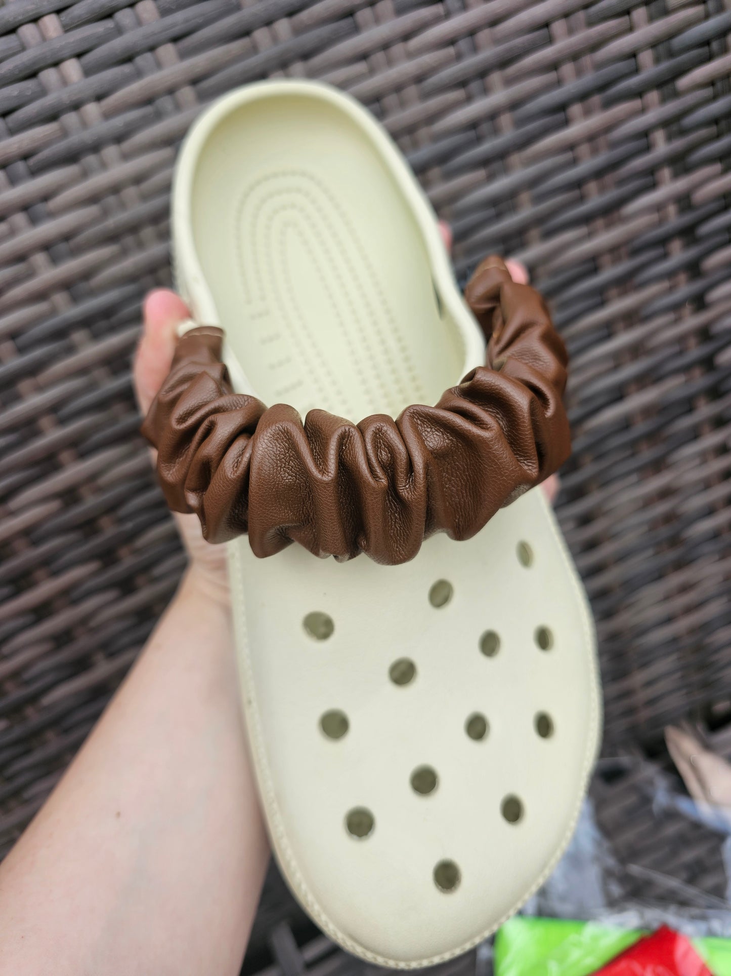 Plain faux leather croc strap covers