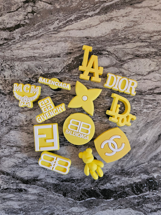 New in yellow designer shoe charms