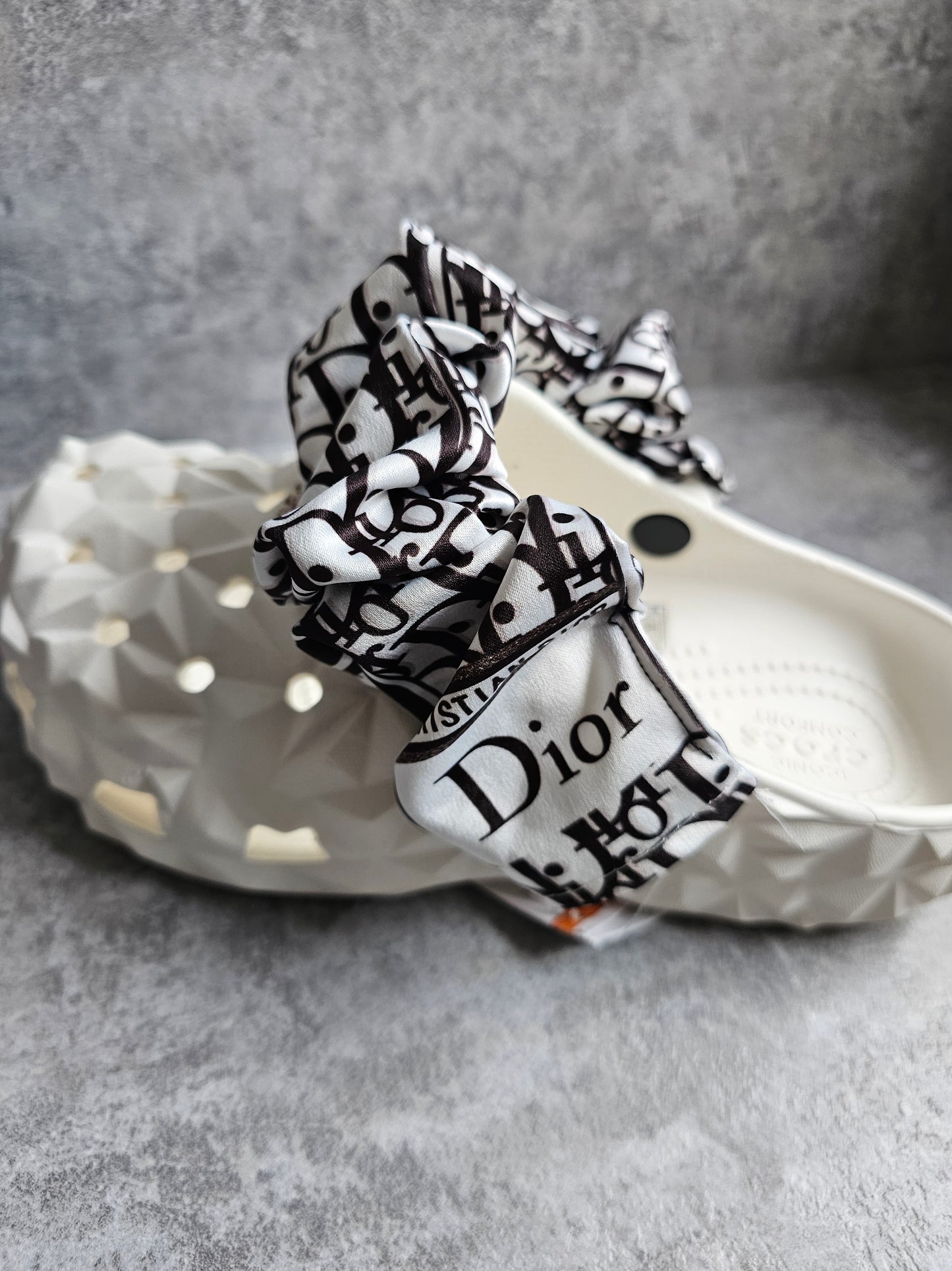 New style Dior black and white printed Croc strap covers, come in pairs!