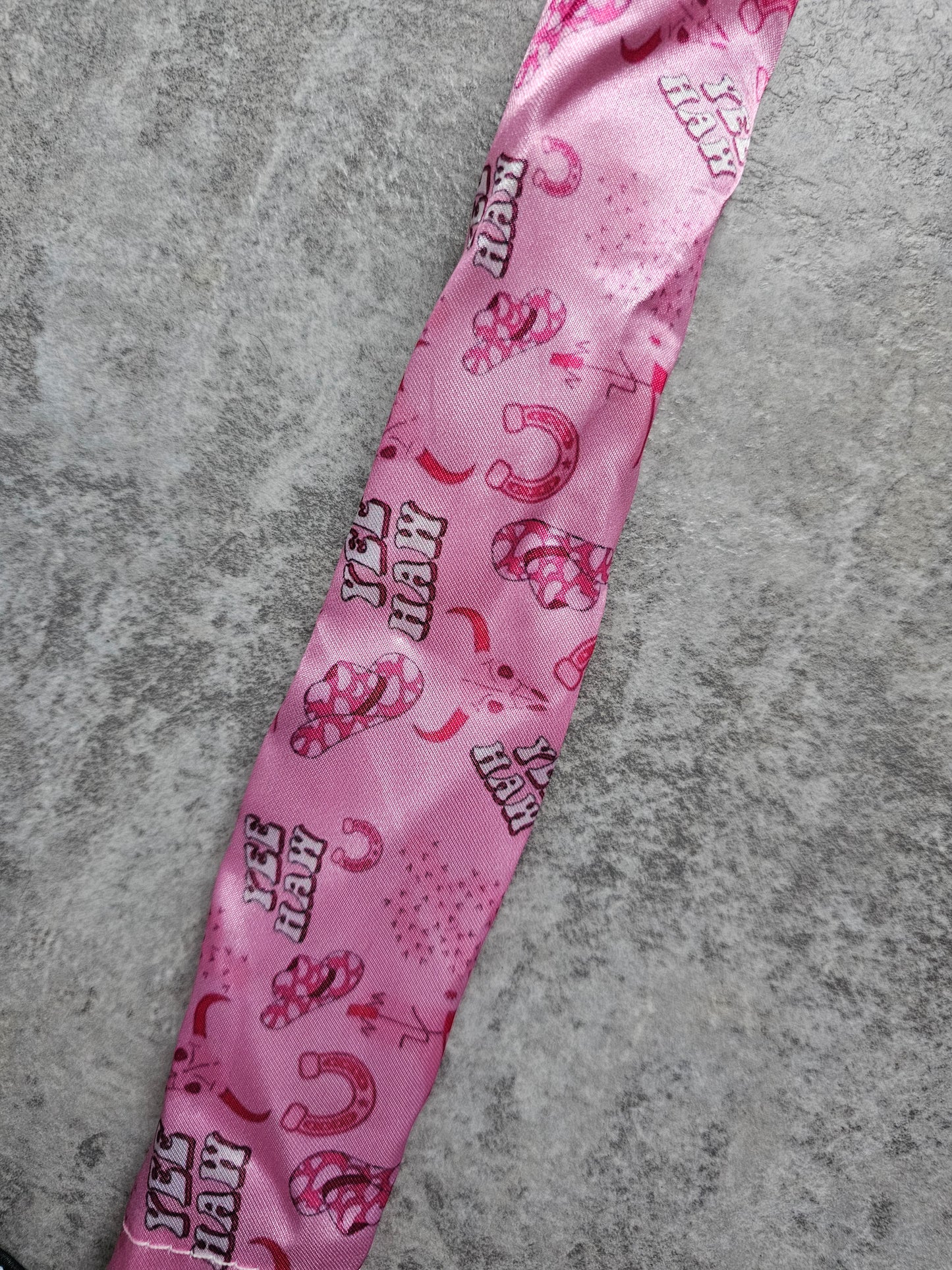 Pink country western, cow girl strap covers, OBC Personalised exclusive designs! COME IN PAIRS.