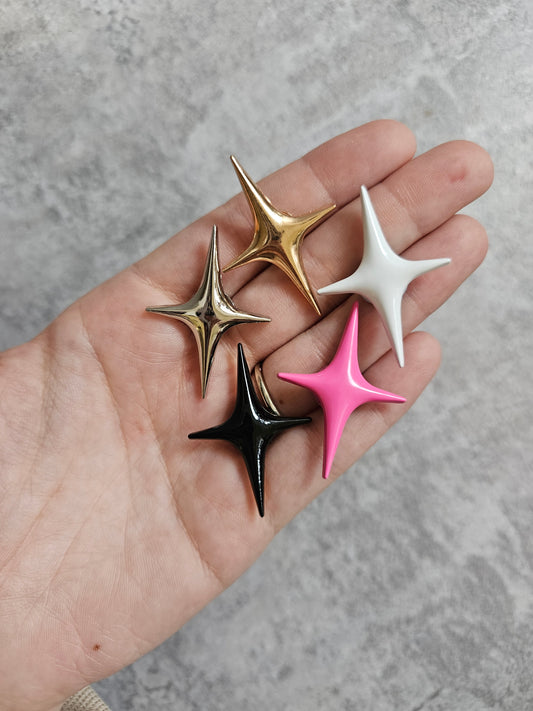 New metal stars shoe charm