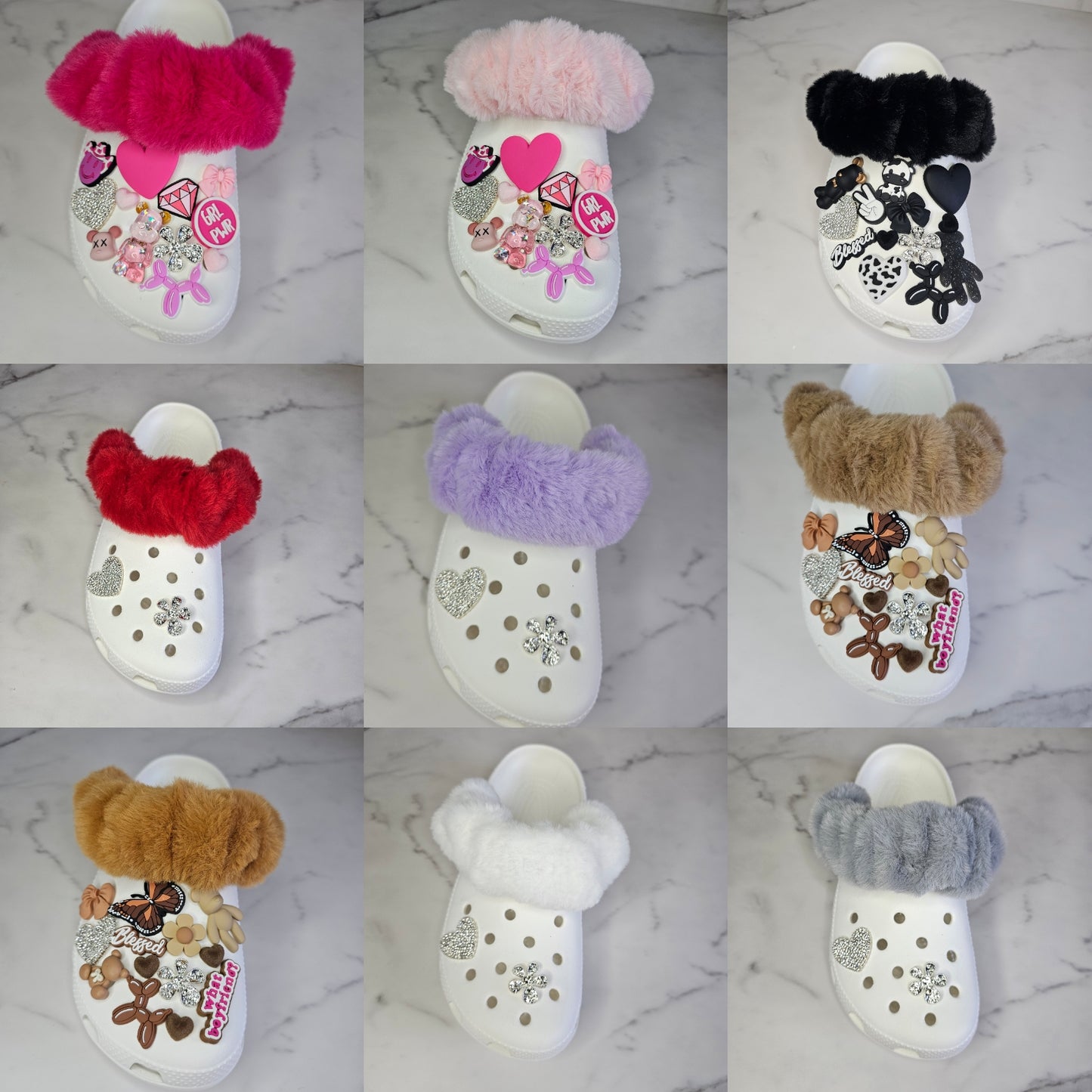 Thick Fluffy fur croc strap covers, COME IN A PAIR!