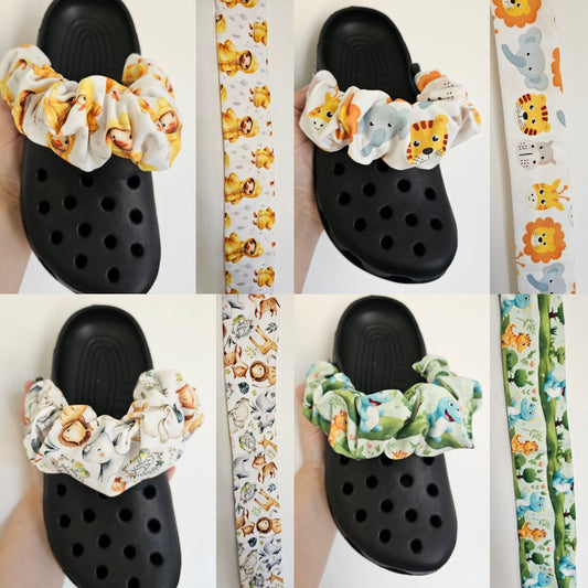 Childrens, animal and dinosaur print shoe strap covers- COME AS A PAIR