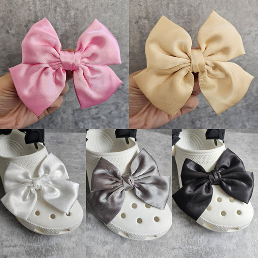 Plain satin shoe bows - COME IN A PAIR