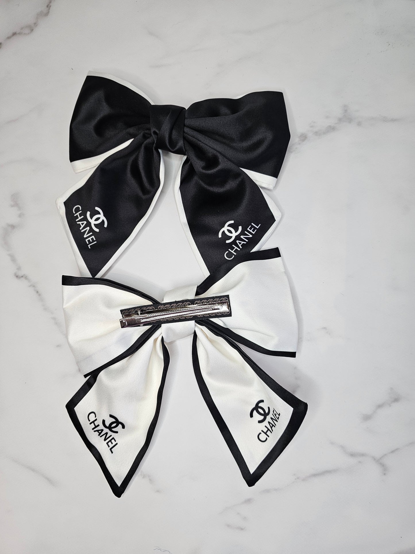 HAIR BOWS large printed chanel